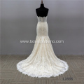 Latest Simple Lace Long Sleeve wedding dress mermaid bridal gown with Train